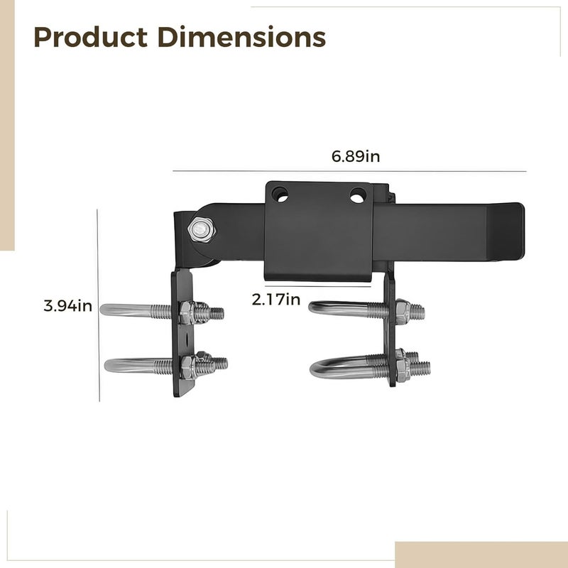 Steel Gate Latch For Chain Link Fence, 1.375 In Frame, Double Gate Lock, Adjustable, Weatherproof, Outdoor, Farm, Yard Security - Image 2