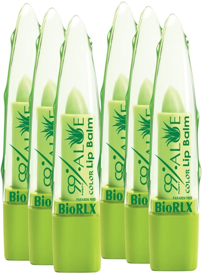 BioRLX 99% Purity Aloe Vera Lip Balm with Color(Tinted (Six Lip Balms - Image 1