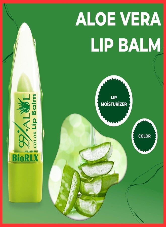 BioRLX 99% Purity Aloe Vera Lip Balm with Color(Tinted (Six Lip Balms - Image 3