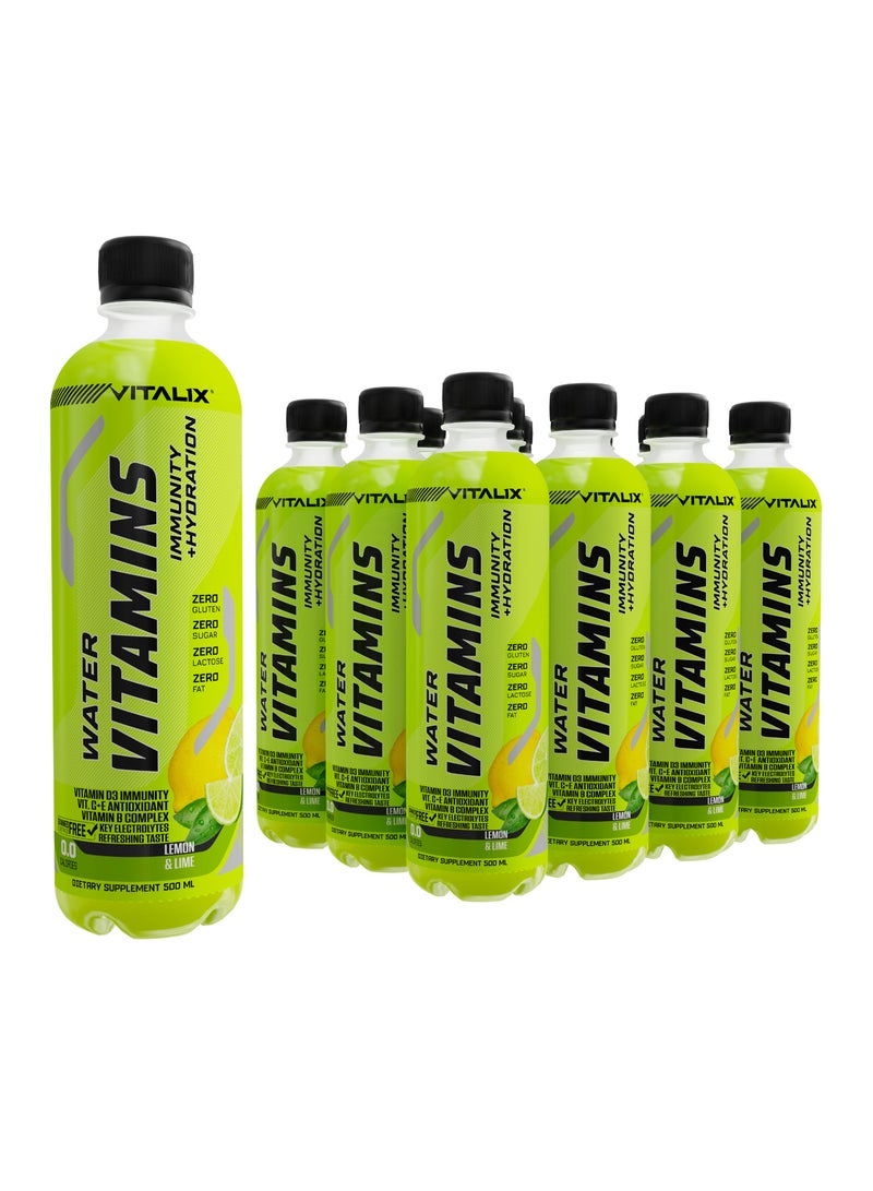 فيتاليكس فيتالكس مياه الفيتامينات مناعة + ترطيب بنكهة اليمون لايم– 500 مل | مشروب مرطب غني بالفيتامينات | خالٍ من السكر، خالٍ من الدهون، خالٍ من الغلوت