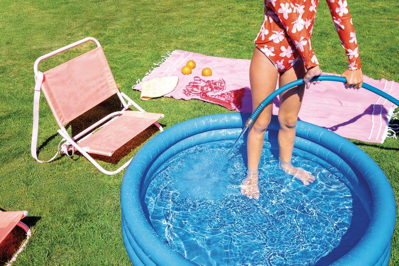 INTEX 59416EP Crystal Blue Inflatable Kiddie Swimming Pool, 45in x 10in - Image 2