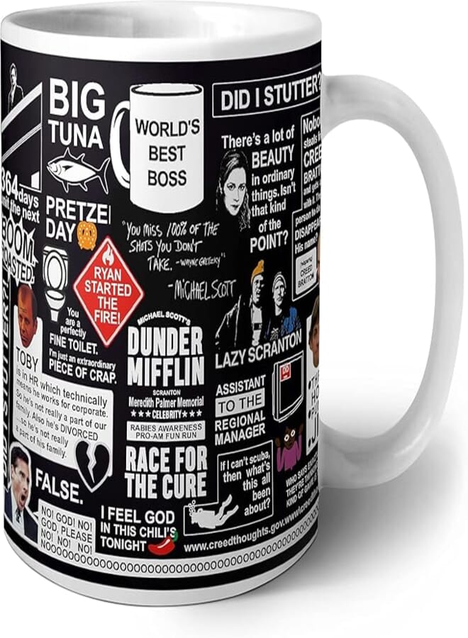 ella - Ceramic Drinking Tea Coffee Cup, The Office Merchandise Michael Scott Tv Series Printed Coffee Mugs (The Office Quotes), 325 Ml