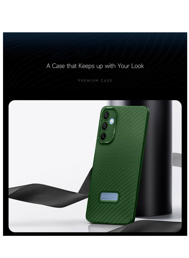 Wtech Soft Liquid Silicone Carbon Fiber Texture Case Cover For Samsung Galaxy A25 5G 2023 Dark Green - Image 3