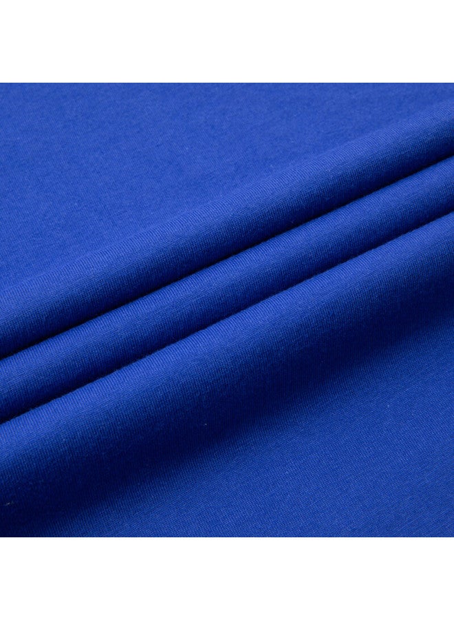 Limeng Uni Solid Color 180g Cotton Short Sleeve T-shirt Loose Round Neck Tee Base Shirt Blue 2XL - Image 3