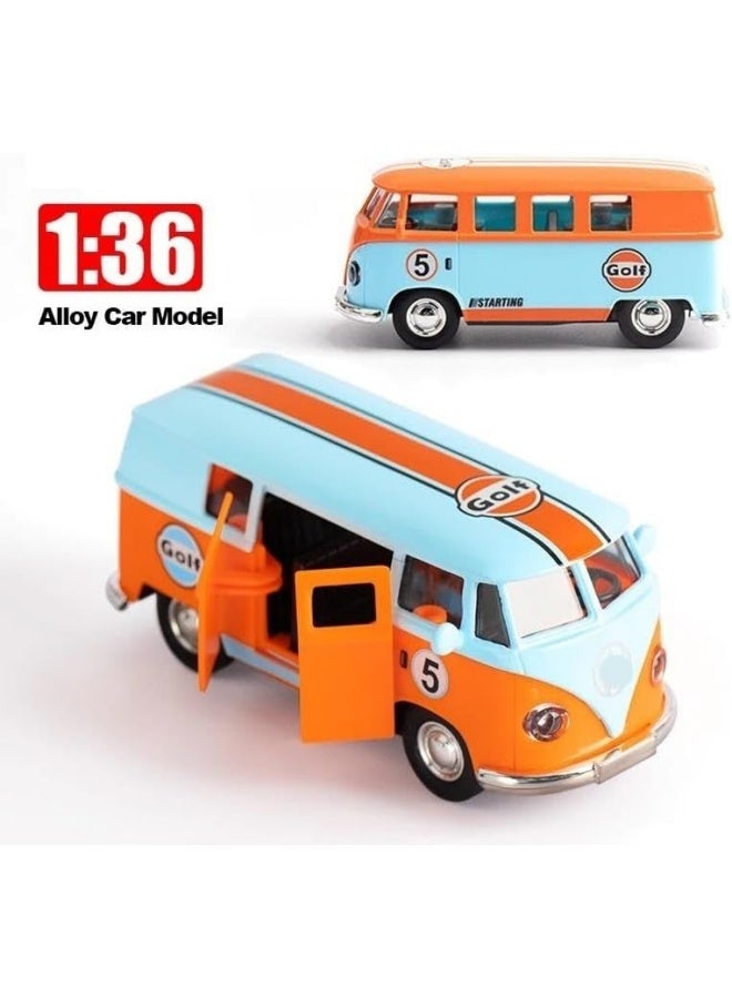 1:36 for Bus Transporter Alloy Diecast Model for Volkswagen T1 Samba Car Present(Random color) - Image 3