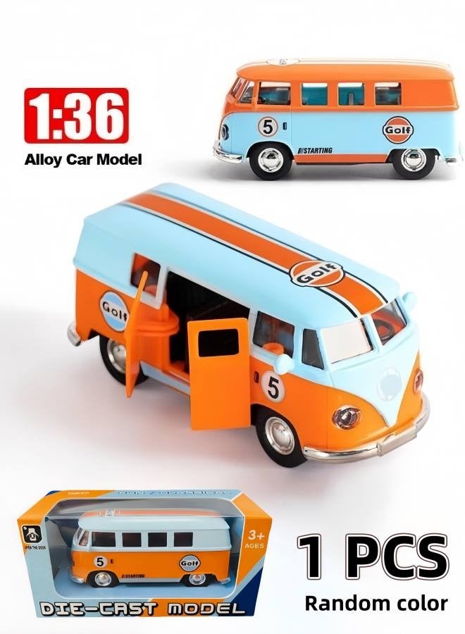 1:36 for Bus Transporter Alloy Diecast Model for Volkswagen T1 Samba Car Present(Random color) - Image 1