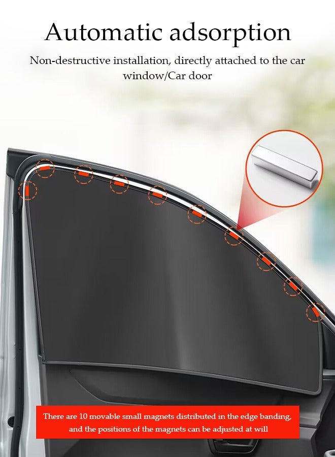 DUNISO 4Pcs Magnetic Car Sun Shade, Universal  Heat Insulation Board, Multifunctional  Sunshade, Heat And Sun Protection, Foldable, Used For Side Window Front And Rear Windshields, Universal For Cars, Suvs, Trucks  - Image 3