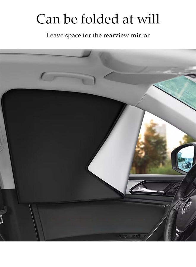 DUNISO 4Pcs Magnetic Car Sun Shade, Universal  Heat Insulation Board, Multifunctional  Sunshade, Heat And Sun Protection, Foldable, Used For Side Window Front And Rear Windshields, Universal For Cars, Suvs, Trucks  - Image 2