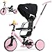 RIDYEE 8in1 Tricycle for 155 Years ToolFree Switch Toddler Tricycle with Parent Steering Control Handle for 15 to 5 Yrs Toddler Trike 153 Years with 5Point Harness and Large Canopy Pink - Image 2