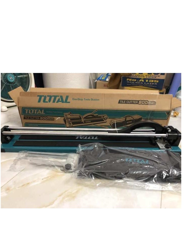 TOTAL - TOTAL Tile Cutter – Max Cutting Length 800mm, 14mm Thickness – Steel Base, Tungsten Carbide Ball Bearing Blade – Multi-Function Tile Cutter for Direct & Diagonal Line Cutting – Includes Aluminium Gauge & Carry Bag - Image 1