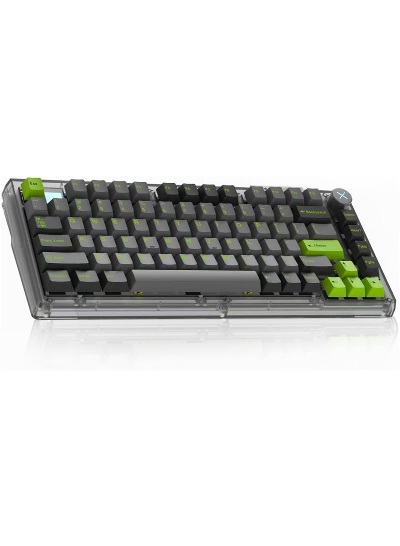 Wireless Mechanical Keyboard,81 Keys Hot Swappable Custom Keyboard with Knob,RGB Backlit,2.4GHz/USB-C/BT5.0 Mechanical Gaming Keyboards, PBT Keycaps, 100 Million Keystroke Lifespan - Image 1
