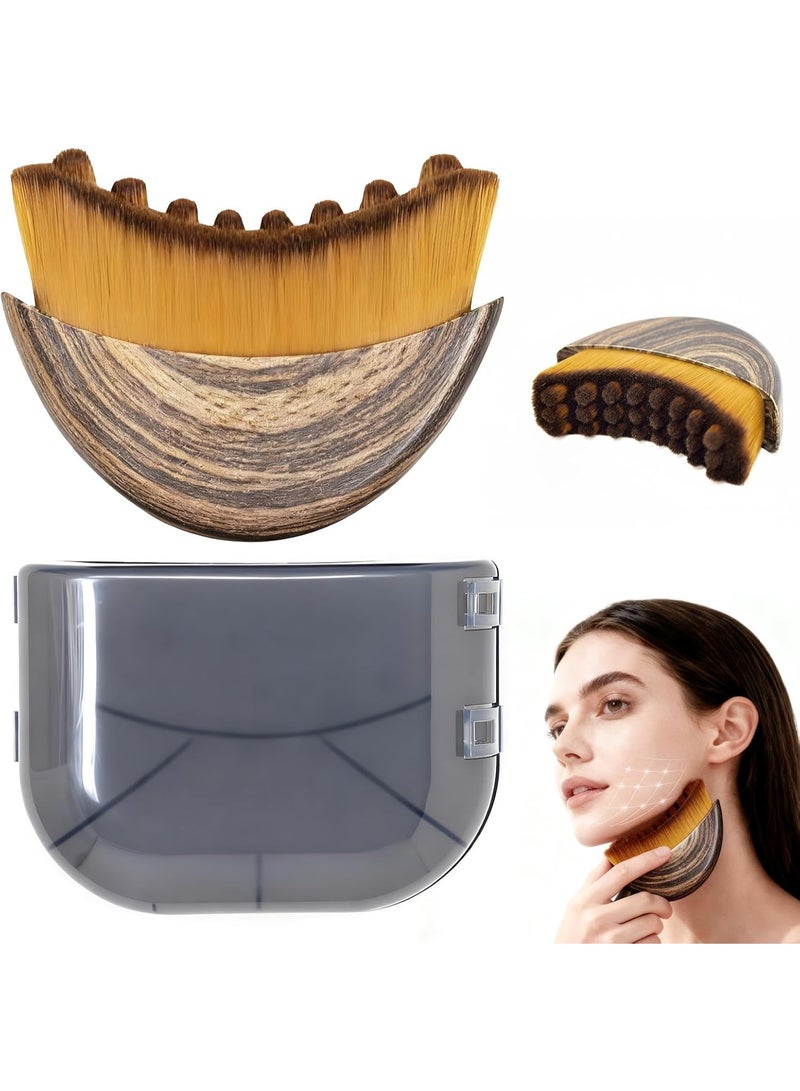 Lymphatic contour facial brush, facial brush, facial lymphatic drainage massager, chin and jawline carving, ergonomically designed to accurately fit the skin and relieve fatigue (brush+cover) (1PCS) - Image 1