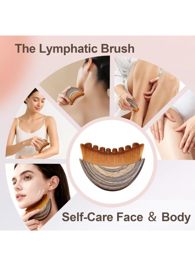 Lymphatic contour facial brush, facial brush, facial lymphatic drainage massager, chin and jawline carving, ergonomically designed to accurately fit the skin and relieve fatigue (brush+cover) (1PCS) - Image 3