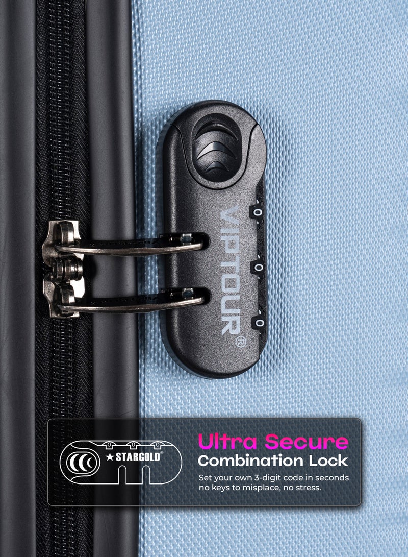 فيبتور مجموعة من 4 حقائب سفر بعجلات ABS مع قفل رقم 20،24،28،32 بوصة - Image 3