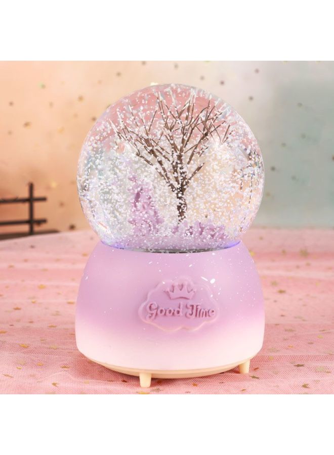 Dream Crystal Ball Cherry Blossom Snow Music Box Snow Crystal Ball Ornaments Send Girlfriends-Color:Princess Elsa Large [automatic Snow]-Size:Premium Bag + Greeting Card + Handbag - Image 3