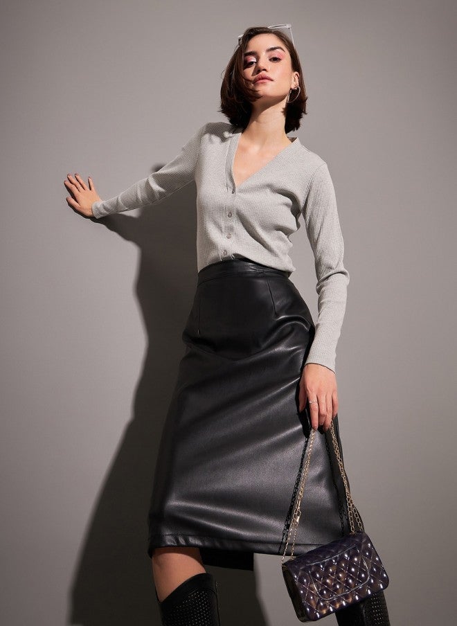 ساسافراس بلوزة قصيرة بياقة على شكل حرف  للنساء - Image 1