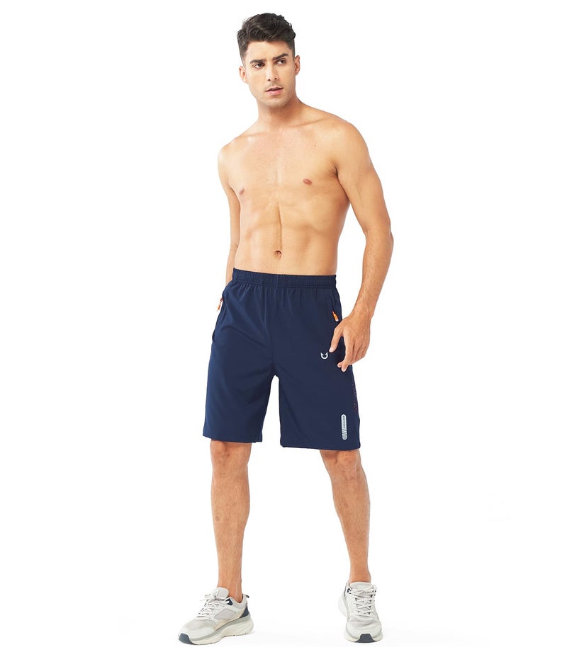 NORTHYARD Men's Athletic Running Shorts Quick Dry Workout Shorts 7"/ 5"/ 9" Lightweight Sports Gym Basketball Tennis Hiking Exercise NAVY-9inch L - Image 5