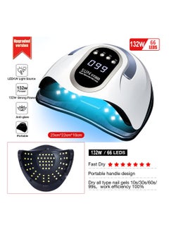 Generic 280W UV LED Nail Lamp, Fast Nail Curing Lamps for Home & Salon, 66 Beads Dryer for Gel Polish with Automatic Sensor/4 Timer Setting, Handle Professional Art Tools  - Image 2