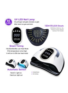 Generic 280W UV LED Nail Lamp, Fast Nail Curing Lamps for Home & Salon, 66 Beads Dryer for Gel Polish with Automatic Sensor/4 Timer Setting, Handle Professional Art Tools  - Image 5