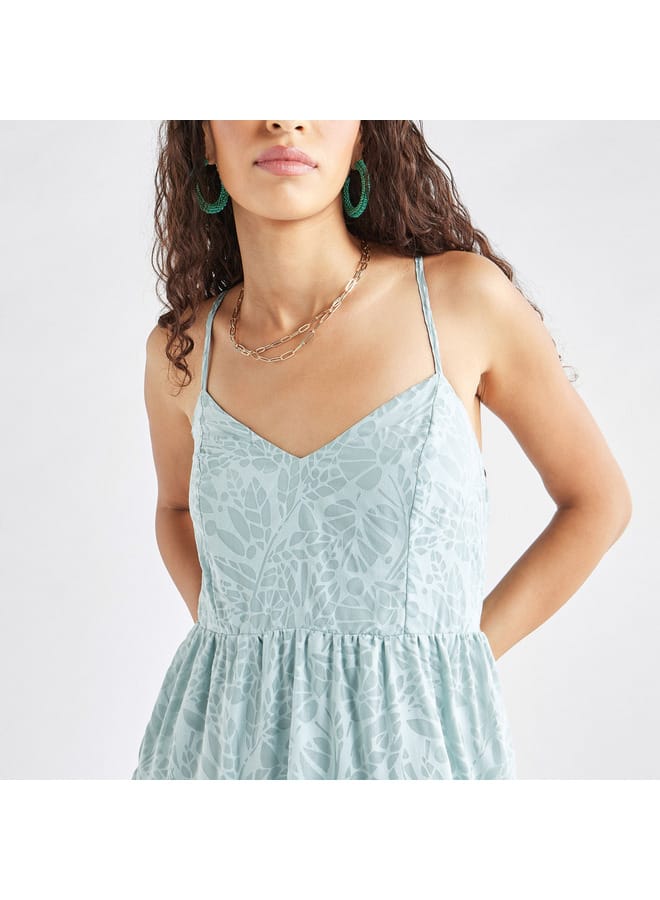 سبلاش فيڤ فستان متعدد الطبقات بياقة سويت هارت وطبعات - Image 4