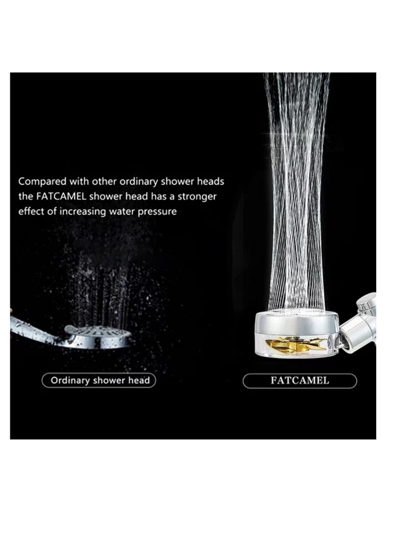 DIGI CORE Water Saving Flow Shower Head 360 Degree Rotating With Small Fan And Rain High Pressure Spray Nozzle High Pressure Turbo Shower Bathroom Accessories - Image 3