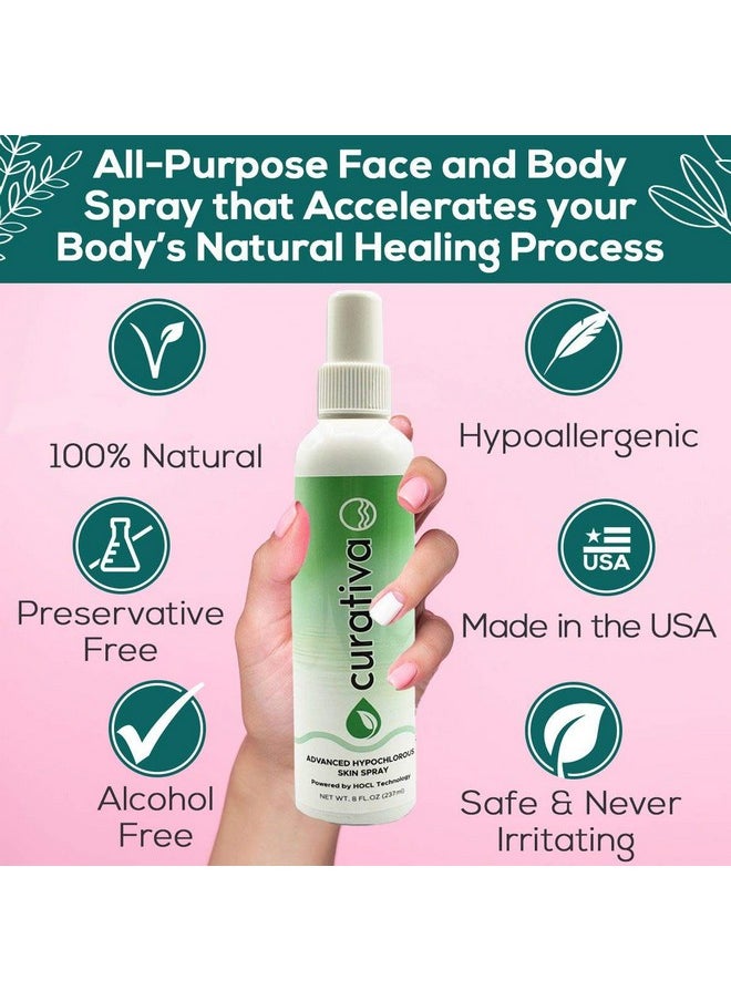 curativa bay skin beautiful - Curativa Bay .02% Hypochlorous Skin Spray Clear Skin Most Effective For Total Skin Health And The Base For All Skin Care. 100% Organic Made In Usa Produces Great Results 8 Oz. - Image 1