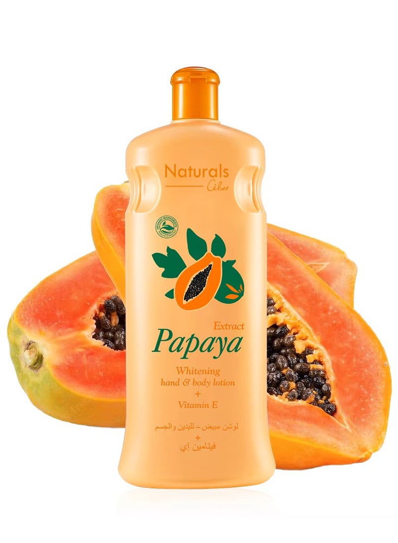 NATURALS Papaya Whitening Hand And Body Lotion Vitamin E 600 ml - Image 1
