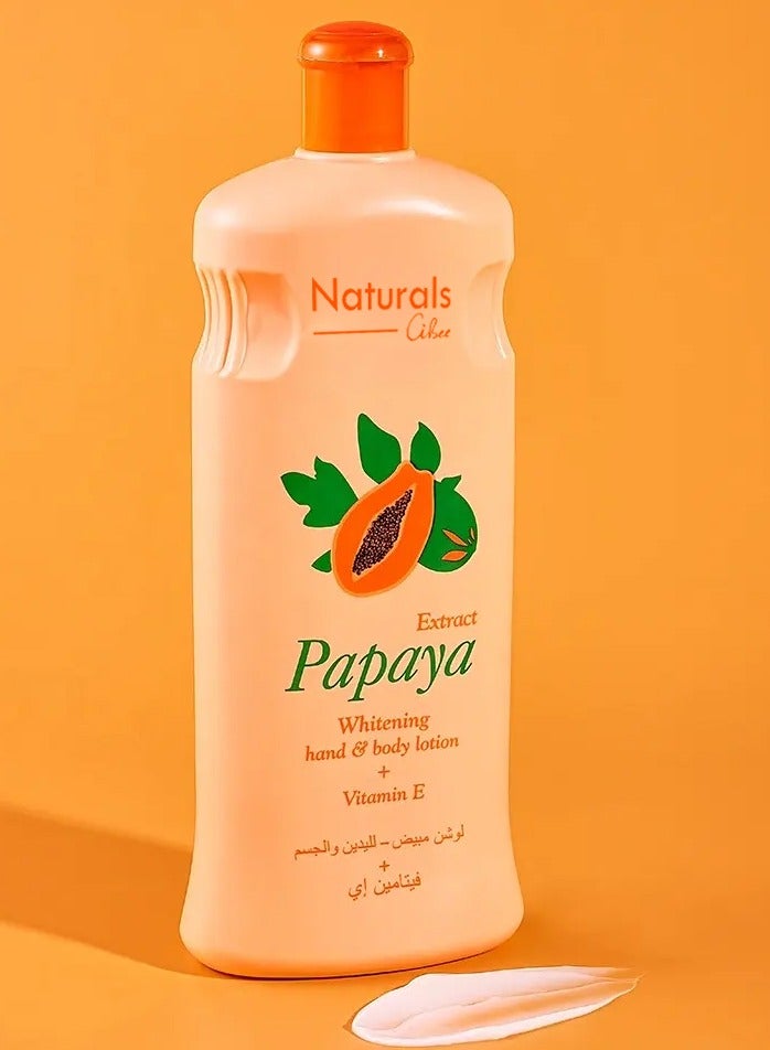 NATURALS Papaya Whitening Hand And Body Lotion Vitamin E 600 ml - Image 3