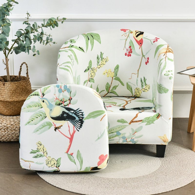 Ai Zun Solid Color Single Club Chair Cover Sofa Cover Full Protection Cover Half Round Bathtub American Style Sofa Cover Cushion - Image 1