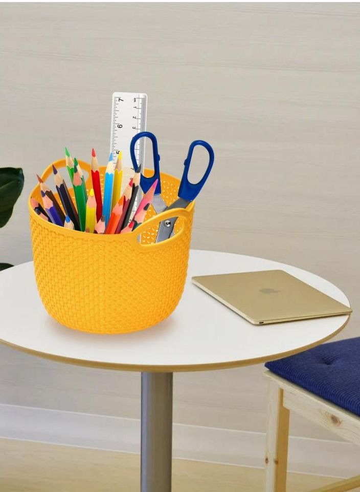 Alissa Set of 3 Compact Plastic Storage Baskets – Durable, Stackable Organizers with Open Handles – 16.5x12.3x12cm – Ideal for Kitchen, Bathroom & Office Use  - Image 5