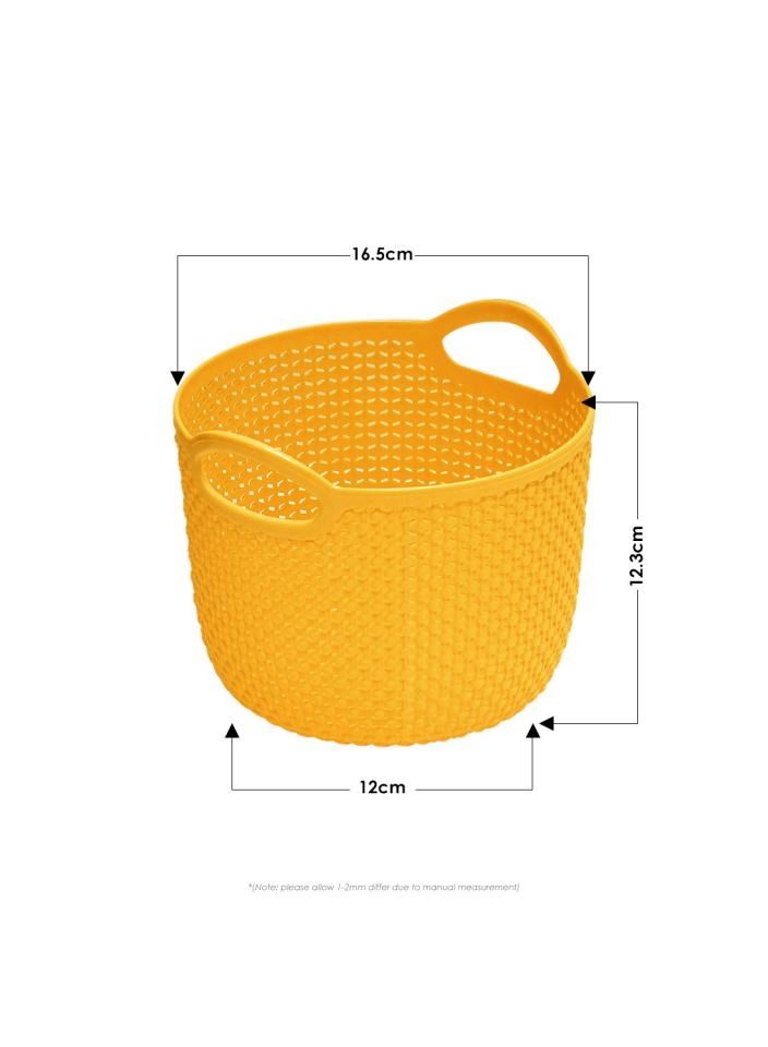Alissa Set of 3 Compact Plastic Storage Baskets – Durable, Stackable Organizers with Open Handles – 16.5x12.3x12cm – Ideal for Kitchen, Bathroom & Office Use  - Image 3