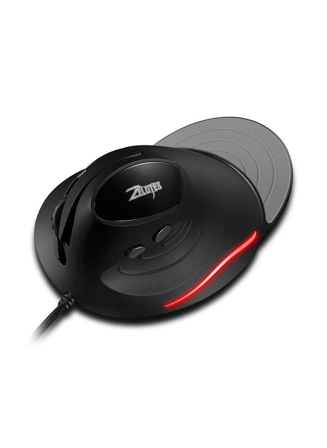 ZELOTES - T-30 Wired Optical Mouse Vertical Mouse USB Wired Gaming Mouse 6 Keys Ergonomic Mice with 4 Adjustable DPI for PC Laptop - Image 1