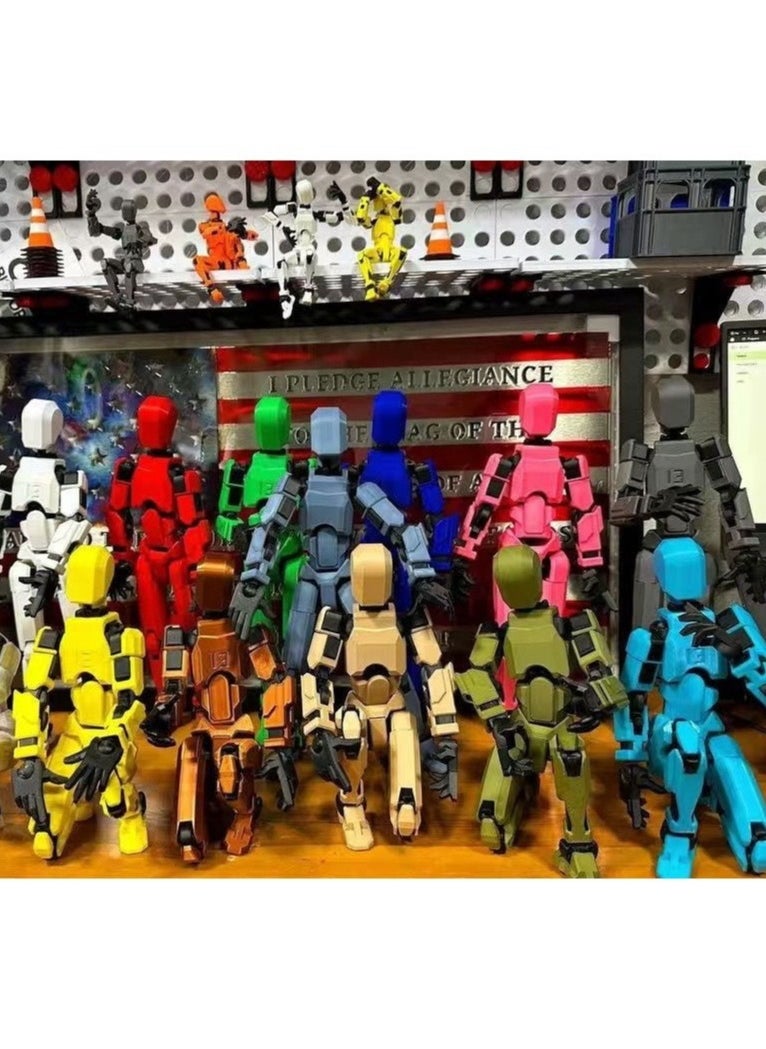 null - 3D printed action figures, multi-articular mobile robot toys, mobile toys for toy collection and tabletop decoration - Purple - Image 1