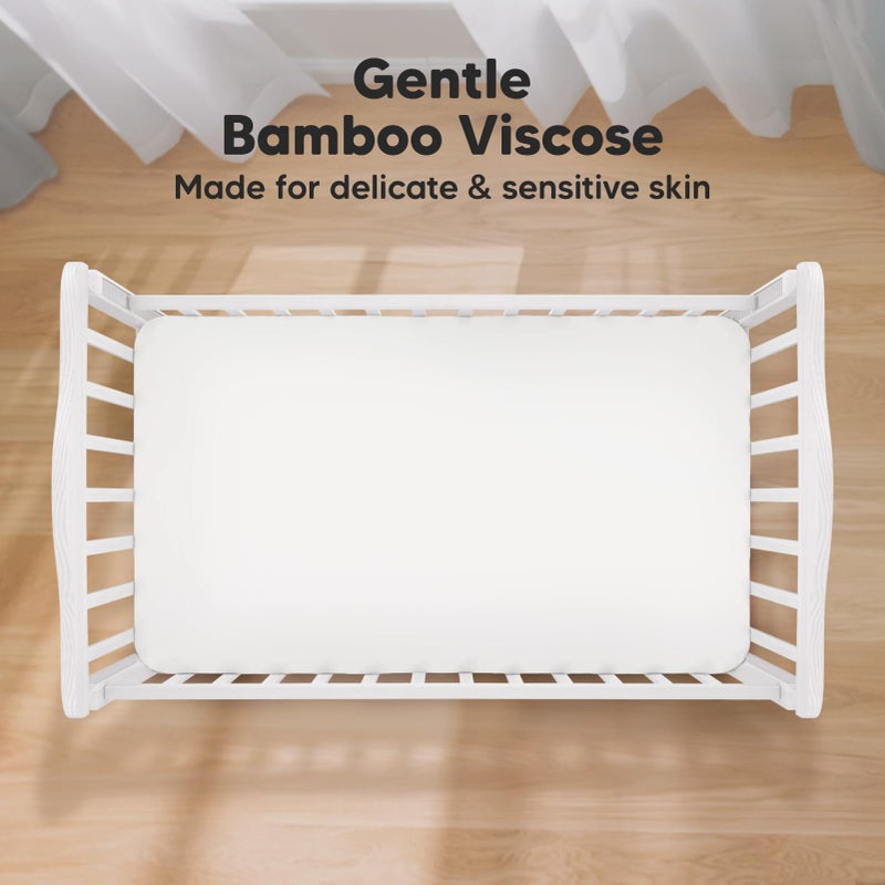 KeaBabies 2-Pack Crib Sheets for Boys,Girls - Viscose Derived from Bamboo Fitted Crib Sheet, Organic Baby Crib Sheets, Crib Mattress Sheet,Toddler Bed Sheets,Baby Sheets for Crib Fitted Sheets(Khaki) - Image 2