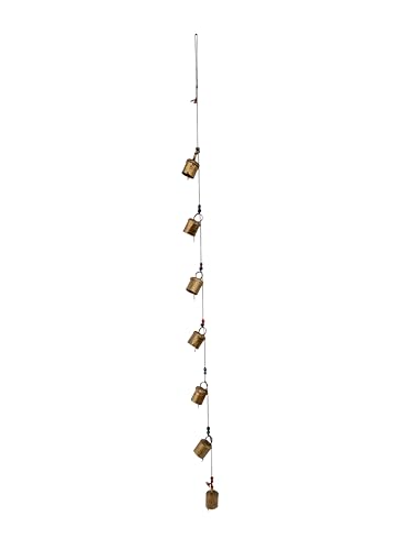 Rastogi Handicrafts Indian Style Wall Hanging Bells Decorative String of 7 Bell Metal - Image 3