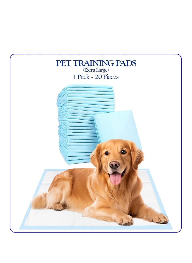 أن ان سي بيتس وسادات تدريب الكلاب مع 5 طبقات عالية الامتصاص، وسادات بول سريعة الجفاف مانعة للتسرب، وسادات تدريب يمكن التخلص منها لجميع السلالات ذات الأحجام المختلفة 60 × 90 سم XL (20 قطعة) أزرق - Image 3