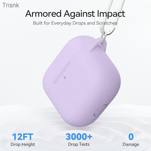 TNSNK for AirPods 4 Case, TNSNK Silicone AirPod 4 Case Cover Compatible with Apple Airpods 4th Gen, Shockproof Protective Cases for Women Girly with Cleaner Kit and Keychain, Front LED Visible - Image 4