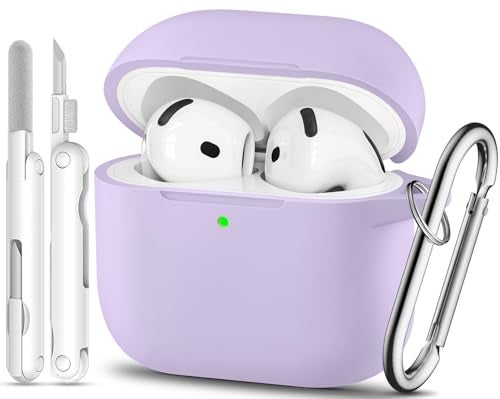 TNSNK for AirPods 4 Case, TNSNK Silicone AirPod 4 Case Cover Compatible with Apple Airpods 4th Gen, Shockproof Protective Cases for Women Girly with Cleaner Kit and Keychain, Front LED Visible - Image 1