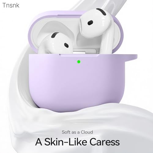 TNSNK for AirPods 4 Case, TNSNK Silicone AirPod 4 Case Cover Compatible with Apple Airpods 4th Gen, Shockproof Protective Cases for Women Girly with Cleaner Kit and Keychain, Front LED Visible - Image 3