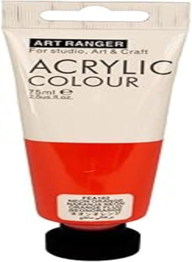 ART RANGERS Art Rangers, Neon Orange acrylic Color, 75 ml tube - FEA75T 