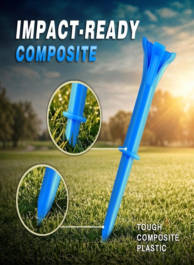 Goashpeaot 150 Pack Mixed Sizes (3¼"x100 & 1½"x50) 5-Prong Golf Tees – Ultra-Stable & Low-Resistance Design for Longer Drives Plastic Golf Tees (Blue) - Image 5