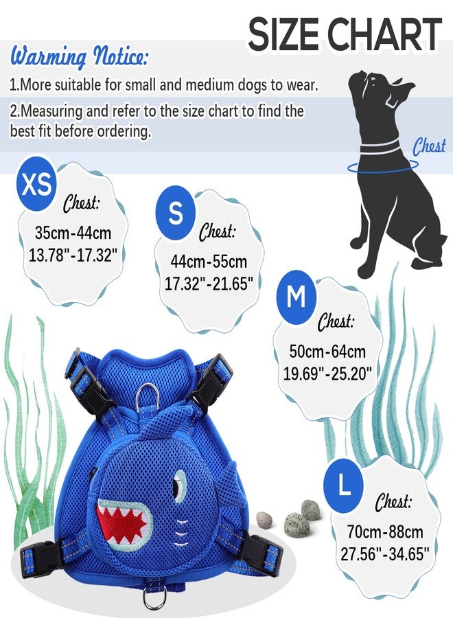 IDOMIK Dog Backpack Harness, No-Pull Dog Backpack with D-Ring for Small Medium Dogs, Cute Self Carrier Backpack for Dogs to Wear, Adjustable Dog Harness Backpack for Traveling Camping Hiking,Shark,S - Image 4