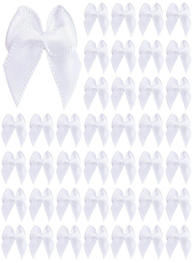 TINKRSTUFF 60PCS Tinkrstuff White Mini Bows for Crafts, 1 * 1 inch Fabric Small Bows for Crafting Decoration,Satin Ribbon Tiny Bow for Clothes Ornament, Cute Accessories DIY Embellishments forCrafts,Gifts,Party - Image 1