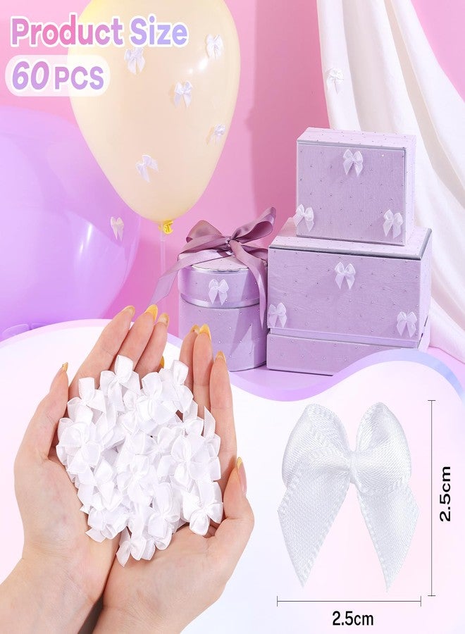 TINKRSTUFF 60PCS Tinkrstuff White Mini Bows for Crafts, 1 * 1 inch Fabric Small Bows for Crafting Decoration,Satin Ribbon Tiny Bow for Clothes Ornament, Cute Accessories DIY Embellishments forCrafts,Gifts,Party - Image 2