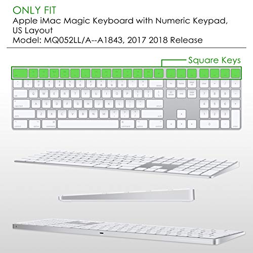 Allinside Ombre Gray Cover for Apple iMac Magic Wireless Keyboard with Numeric Keypad MQ052LL/A A1843 US Layout - Image 2