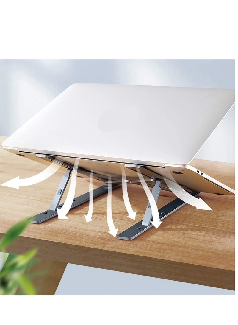 ELTRAZONE Laptop Tabletop Stand, Fold-Up, Adjustable, Ventilated for Desk, Aluminum Foldable Laptop Ergonomic Compatibility with up to 15.6-inch Laptop, All Mac, Tab, and Mobile - Image 4