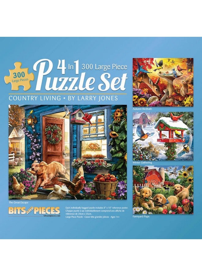 بيتس آند بيسيز قطع وقطع - مجموعة متعددة 4 في 1 - 300 قطعة من ألغاز الصور المقطوعة للبالغين - مجموعة ألغاز من 300 قطعة من تصميم الفنان لاري جونز - 16 بوصة × 20 بوصة (41 سم × 51 سم) - Image 2