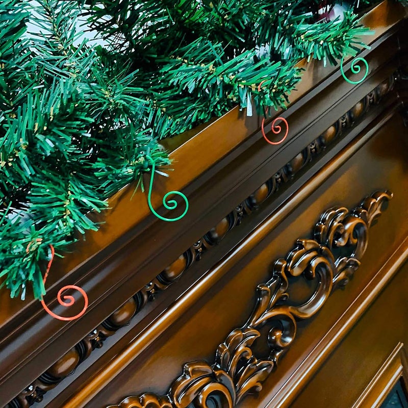 Cualfec Christmas Ornaments Hooks Christmas Tree Hanger Great for Christmas Tree Decoration - 120 / Red - Image 3