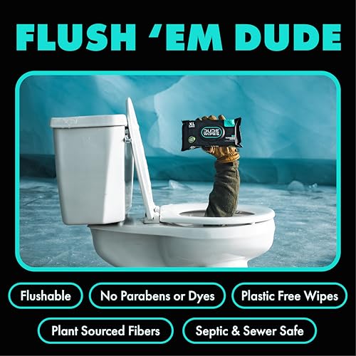 DUDE Wipes Flushable Wipes - 3 Pack, 144 Count - Mint Chill Extra-Large with Vitamin-E, Aloe, Eucalyptus & Tea Tree Oils - Septic and Sewer Safe - Image 3