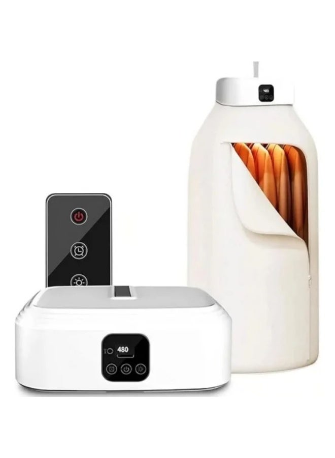 Denx Foldable clothes dryer, 600W, portable and compact design, smart timer, maximum capacity 10kg, remote control - Image 2